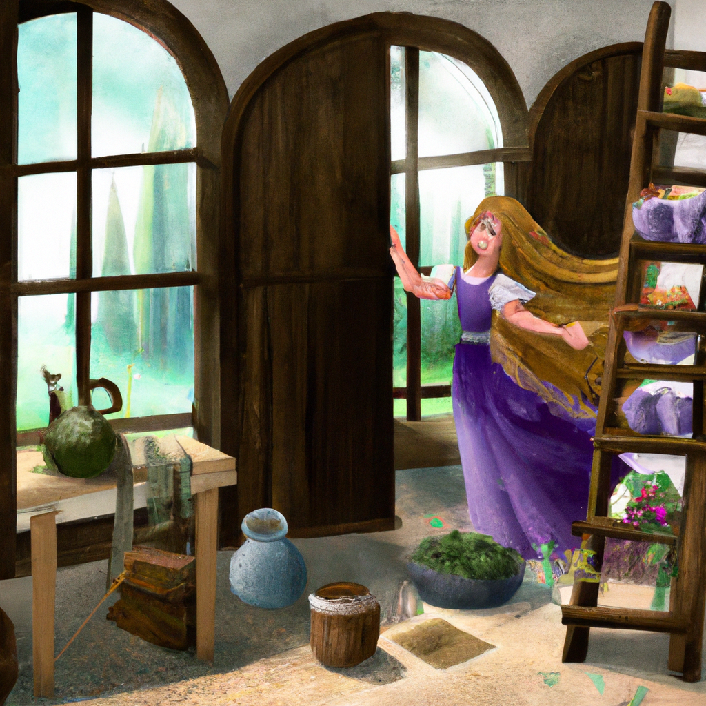 Rapunzel in casa di una vecchia strega