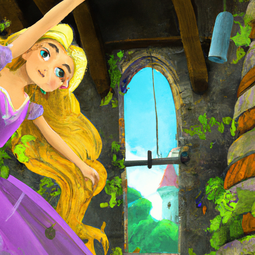 Una divertente versione della favola di Rapunzel ambientata nel castello. Una favola per bambini ricca di sorprese e giochi che conquisterà i più piccoli.