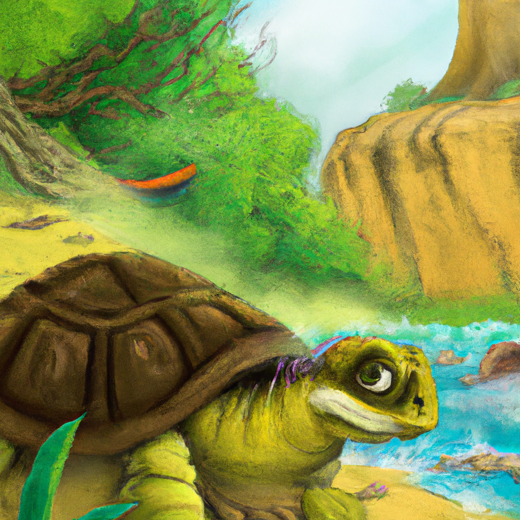 La favola de La Tartaruga racconta di come una tartaruga, vivendo nel regno dei dinosauri, impari a conoscere i colori. La tartaruga viaggia per scoprire i vari colori del mondo e imparare come usarli insieme, con l'aiuto degli amici dinosauri.