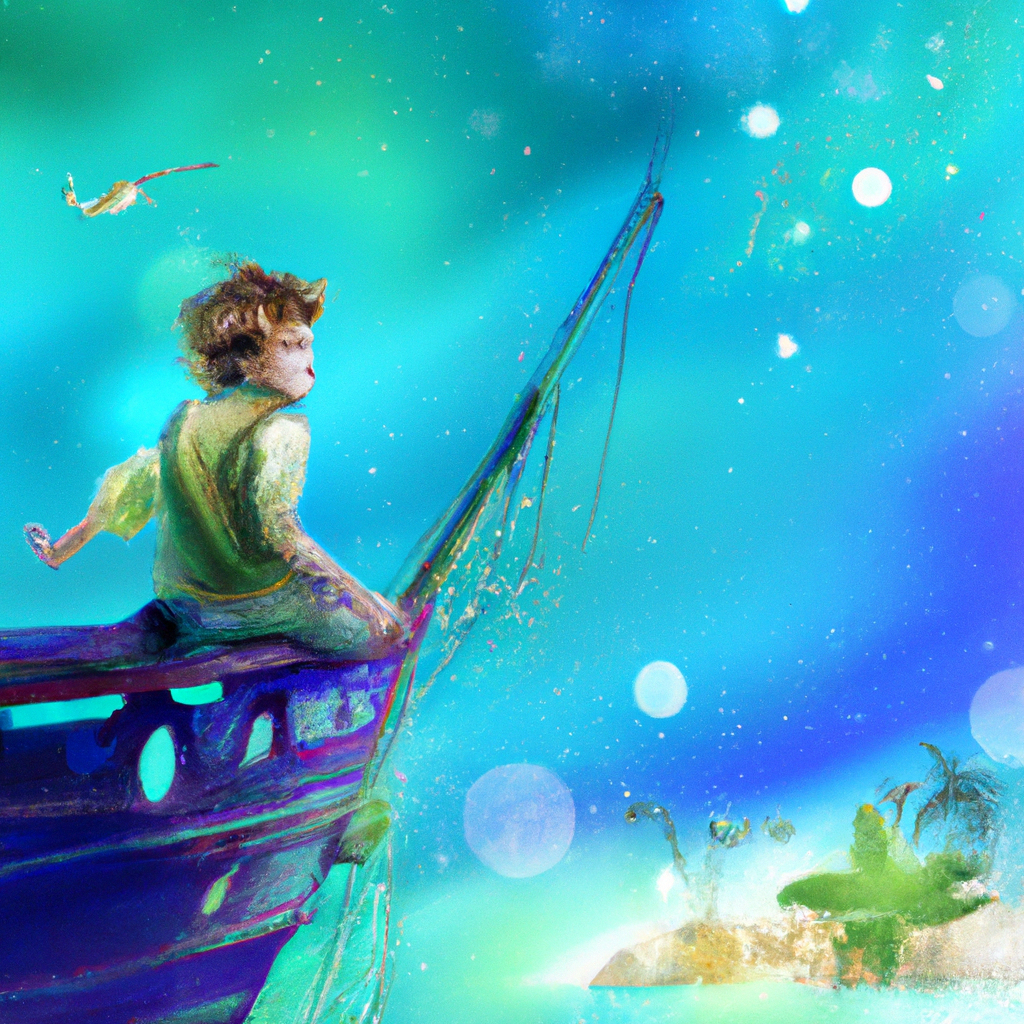 La favola di Peter Pan, che sfida le leggi dei colori del mare per scoprire la magia di un mondo incantato.