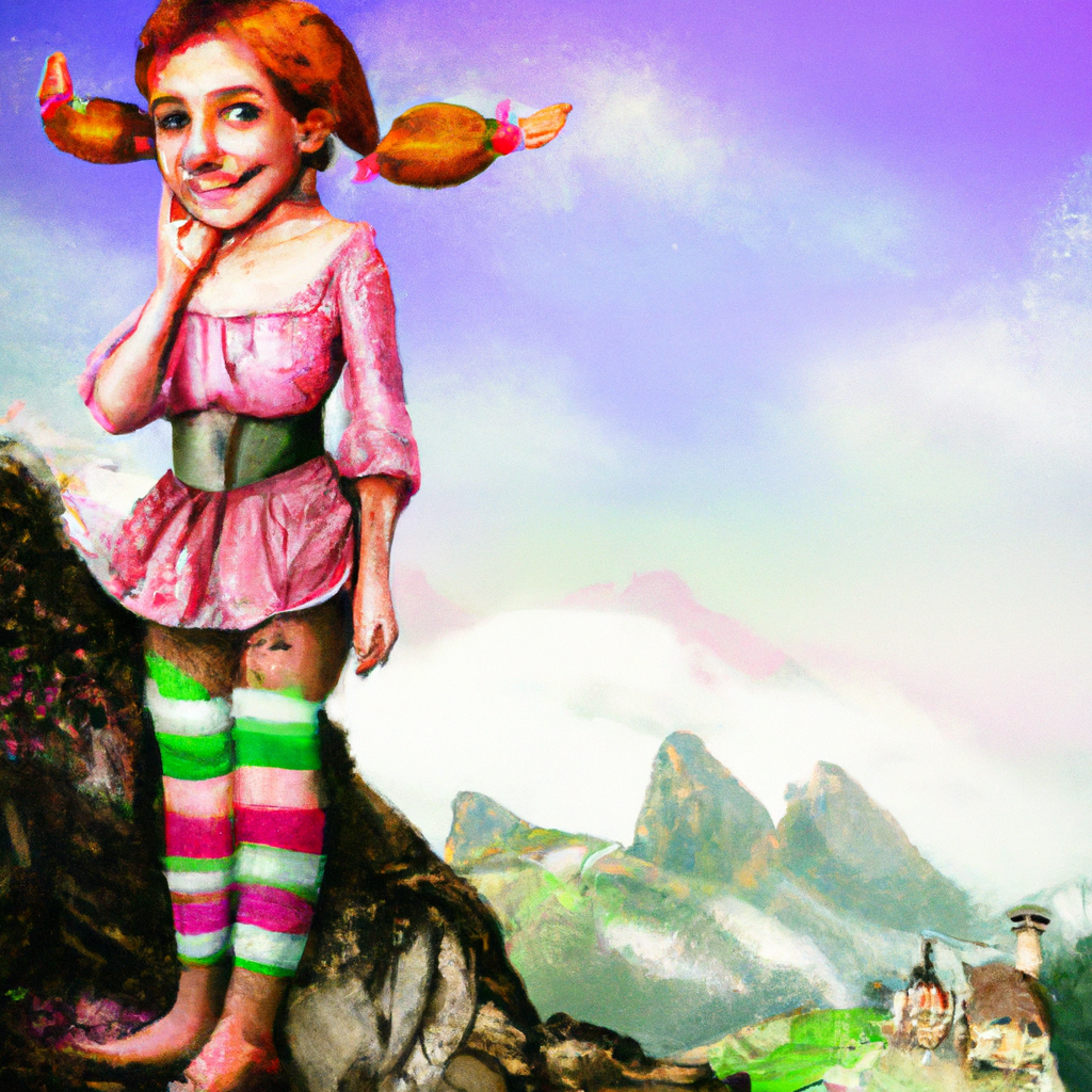 Pippi Calzelunghe è una bambina che ama cacciare avventure. Un giorno decide di partire in cerca di una grande avventura su una montagna misteriosa. La sua curiosità e il suo coraggio la portano a incontrare tanti amici e a sfidare creature fantastiche come fate, draghi e mostri.