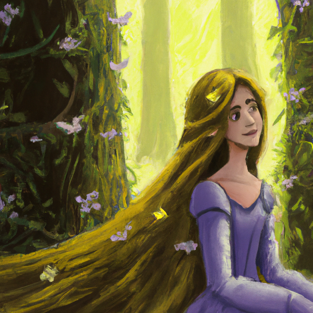 Una volta c'era una fanciulla chiamata Rapunzel che abitava in un bosco incantato. La sua vita cambiò quando una strega malvagia la rapì, imprigionandola in una torre da cui Rapunzel non riusciva a scappare. Ma con l'aiuto di un principe, Rapunzel riuscì a riavere la sua libertà.